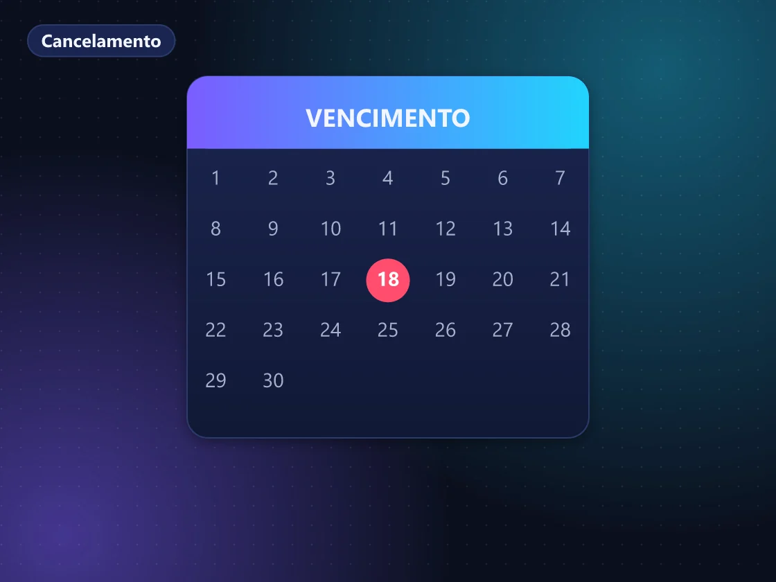 Calendário com data de vencimento marcada ao lado de uma TV desligada e um celular